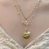 Colar em Camadas com Pingente de Concha Estilo Europeu e Americano Corrente para Clavícula Feminina Estilo Boêmio Colar para Férias na Praia de Verão
