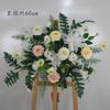 Novo Arranjo de Flores de Chão para Casamento Mori Coluna de Flores de Casamento Verde Arranjo Floral Artificial Verde Branco Flor de Guia de Estrada Beleza Decoração de Comércio Exterior