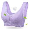 Sutiã Esportivo de Renda Sem Fio Plus Size Transfronteiriço com Suporte Ajustável e Sutiã de Yoga Acolchoado para Mulheres