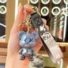Gradiente graffiti urso chaveiro pingente dos desenhos animados bonito boneca acrílica mochila chaveiro pingente presente atacado