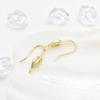 Pendientes de oro de 18 quilates con microincrustaciones y ganchos para la oreja, joyería DIY, hojas exquisitas, accesorios.