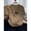 Camiseta Feminina de Algodão Grosso Branca com Gola Redonda e Manga Curta - Nova Moda Versátil Verão 2026