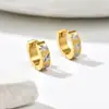 Brincos Geométricos de Estrela Transfronteiriços Europeus e Americanos Tendência, Brincos Bicolores de Aço Titânio, Acessórios de Orelha Personalizados com Design Único