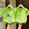 2026 Verano Nueva Camiseta de Manga Corta de Algodón Puro para Niñas Ropa Infantil Holgada Mediana y Grande Moda Infantil Camiseta Deportiva Top