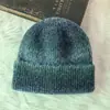 Gorro de Punto para Mujer, Gorro de Lana Versátil, Elegante Gorro de Punto Degradado para Otoño e Invierno, Gorro Cálido de Colores, Gorro para Clima Frío