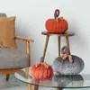 Nuevos Adornos de Calabaza Tejidos a Mano Europeos y Americanos Moda de Halloween Suministros de Decoración para Fiestas en Casa Estación Independiente Transfronteriza