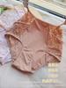 Ropa interior de cintura alta de talla grande con encaje sexy, puro, fino, hueco, sin costuras, para chicas gorditas