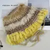 Sombrero de Ganchillo Mezclado Pelo de Conejo Rex Sombrero de Piel Lindo Cálido Cinturón de Corbata Sombrero de Lana 2024 Sombrero Cálido Peludo