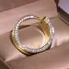 Anillo de deseo transfronterizo para mujeres europeas y americanas, boda, compromiso, motocicleta, circonita, diamante, anillo de dos colores, joyería, anillo de amor.