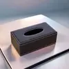 Caixa de Papel de Couro Multifuncional com Divisórias de Armazenamento, Artefato Organizador de Mesa, Estilo Moderno Simples, Logo Personalizável