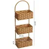 Cesta Tecida Nórdica Cozinha Cesta de Armazenamento de Gengibre e Alho Cesta Vintage de Parede Cesta Pequena Portátil para Flores Cesta Suspensa para Utensílios de Cozinha