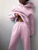 Outono e Inverno Amazon Cross-border Europeu e Americano Feminino Cor Sólida Casual Moda Engrossado Manga Longa Suéter Calças Conjunto de Duas Peças