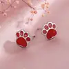Brincos de Garra Vermelha Garra de Cachorro Garra de Gato Femininos Sorte Q Fofo Personalidade Transportador Brincos de Ano Novo Chinês