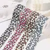 Cinta de Tela Cepillada con Estampado de Leopardo en Forma de Corazón de un Solo Lado para Decoración de Sombreros, Moño DIY, Caja de Regalo, Empaque de Ramo, Cinta en Forma de Corazón