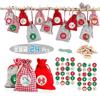 Calendario de Adviento Navidad bolsa de regalo de algodón traje 1-24 cuenta regresiva digital traje de pegatina navideña bolsa de tela