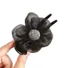 Faixa de Cabelo de Rede com Girassol Temperamental Pegador de Flores Cabeça de Bola Acessórios de Cabelo Grampo de Rabo de Cavalo Grampo de Cabelo Feminino Adorno de Cabeça