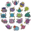 Parche Bordado de Cerebro Creativo Parche Genial Divertido con Patrón de Cerebro para Ropa Bolsas Pegatina Decorativa DIY Termoadhesivo