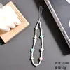 Lindo Cordão de Câmera e Alça de Celular de Cerâmica Rosa e Azul com Flor de Cerejeira Acessório de Celular de Alta Qualidade com Contas