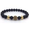 Moda joyería de personalidad original micro incrustaciones zirconio negro cuentas redondas pulsera para hombre joyería DIY ventas directas de fábrica