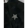 Sudadera de Punto Recto con Cuello Redondo, Modelo Nuevo de Principios de Primavera Yuran 26, Hilo Siro de Algodón Tencel, Diamante de Estrella Hecho a Mano Austriaco