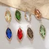 Cobre Puro Nuevo Estilo Accesorios para Joyería Colgante Doble Ojo de Caballo Cristal de Vidrio Bordes Dobles Coloridos DIY Accesorios para el Cabello Materiales para Collares