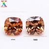 Wuzhou fábrica de gemas artificiais atacado zircão fertilizante quadrado 19# champanhe 20# champanhe profundo zircão 5A qualidade
