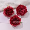 Simulación de cabeza de flor de peonía extranjera, decoración de restaurante de hotel, flor de peonía de simulación, boda, bricolaje, estilo nacional, horquilla, tocado