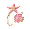 Pulsera de Playa Nueva Bohemia con Estrella de Mar y Concha Transfronteriza Europea y Americana para Mujer, Diseño Creativo Exquisita Joyería de Vacaciones
