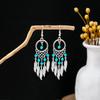 Estilo étnico Miao Silver Tassel Brincos Bohemian Turquesa Tassel Brincos Minorias étnicas Atrações turísticas Brincos