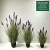 Planta verde artificial de lavanda en maceta, pasto de junco, pasto de cebolla artificial, planta artificial para decoración de paisajes, plantas verdes artificiales