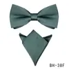 Conjunto de Gravata Borboleta e Lenço de Cor Sólida com Listras para Homens, Acessórios de Terno de Negócios de Alta Qualidade, Gravata Borboleta em Estoque