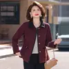 Elegante Abrigo de Lana de Primavera y Otoño para Madre 2026 Nuevo Estilo Elegante Top Corto de Lana para Mujeres de Mediana Edad y Mayores