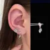 Uñas Lindas con Orejas de Gato y Hueso Anillo de Herradura en Forma de S Acero de Titanio Clavos para Oreja Pendientes para Cartílago de la Oreja Pendientes de Nicho para Mujeres Versátil