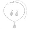 Joyería transfronteriza europea y americana para novias, collar con pendientes y gotas de agua de circón, accesorios para trajes, para reuniones diarias, fiestas y cenas.