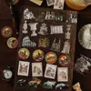 Adesivos de Cartão Rígido Sombra Escura Série Medieval Tempo Retrô Diário de Exploração Adesivos Decorativos DIY 20 Folhas 6 Estilos