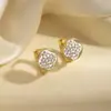 Exquisitos Aretes de Diamantes Micro-Incustados para Mujer, Estilo Coreano, Nicho, Sencillos, Compactos, Aretes con Forma de Diamante, Gama Alta, Elegantes, Aretes de Celebridad de Internet