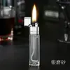 Encendedor Compacto de Queroseno Delgado Mecanismo de Rueda Clásico Tanque de Aceite Transparente Visible Encendedor de Queroseno para Hombres Modelo Nuevo