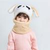Chapéus Infantis para Comércio Exterior para Outono e Inverno, Chapéus com Proteção para Orelhas para Meninos e Meninas com Cachecol Integrado, Chapéus de Bebê Fofos e Adoráveis com Orelhas Forradas de Lã