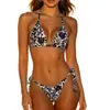 Traje de baño de dos piezas Europeo y Americano Amazon color liso bikini de tres piezas playa aguas termales traje de baño bikini traje de baño talla grande