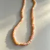 Colar de pérolas de água doce retrô Barroco Francês versátil irregular design de nicho senso de design Europeu e Americano simples corrente de clavícula