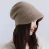Chapéu de Tricô Quente Simples, Casual, Versátil e da Moda, Cor Sólida Bege Caxemira, para Mulheres