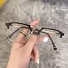 Nuevas gafas planas de negocios de doble haz retro, gafas antiazules, caja simple para estudiantes, marco para miopía, se pueden equipar con miopía