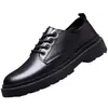 Zapatos de Cuero para Negocios, Zapatos Casuales para Hombre, Zapatos de Trabajo Estilo Británico, Zapatos de Trabajo con Cordones Modernos Versátiles de Suela Gruesa, Zapatos Casuales