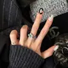 Nuevos Anillos de Flor Gemela Más Vendidos en Xiaohongshu, Estilo de Nicho de Alta Gama, Elegantes y Lujosos, Anillo Abierto Ajustable para Mujer