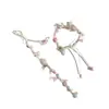 Pulsera de Cerámica Jingdezhen Nueva Pulsera de Cerámica China Joyería Estudiante Estilo Tíbet Cuerda Trenzada a Mano Puesto Regalo para Estudiante