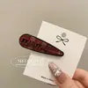 Pinza de Pato de Aleación Ovalada a Cuadros con Pedrería en Forma de Corazón de Lujo Ligero Coreano Exquisito Versátil Pasador para Flequillo Dulce Fresco Accesorio para el Cabello