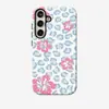 Capa de celular ultra-fina com estampa floral de oncinha, estilo férias na praia, para Samsung S24+/S25Ultra, capa protetora anti-queda