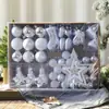 Bolas de Natal Bolas Plásticas Acessórios de Decoração para Árvore de Natal Caixas com Grade de Nove Quadrados 6 Bolas Pintadas Conjunto de Bolas de Formato Especial