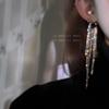 Pendientes de Borla de Diamante Super Flash Dongju para Mujer de Lujo Ligero Diseño Pequeño Exquisito Pendientes Estilo Frío