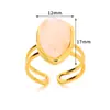 Anillo de piedra natural irregular Europa y Estados Unidos acero inoxidable chapado anti-decoloración oro de 18 quilates anillo de apertura femenino de alta calidad generación